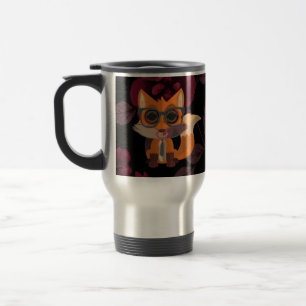 Caneca Térmica Raposa Fofo Nerd Rosa Floral Escura Gótico Kawaii