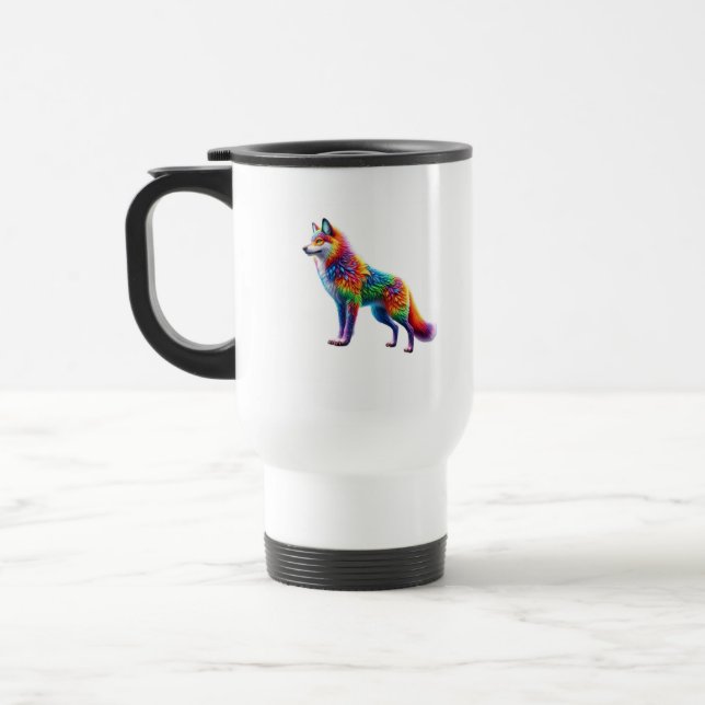 Caneca Térmica Raposa Whimsical de Matizes Radiantes (Esquerda)