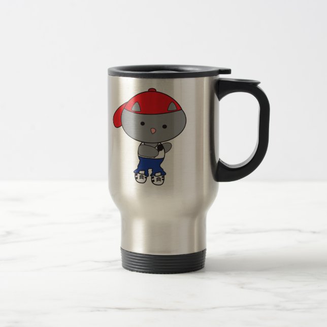 Caneca Térmica Rapper Cat no Topo do Tanque (Direita)