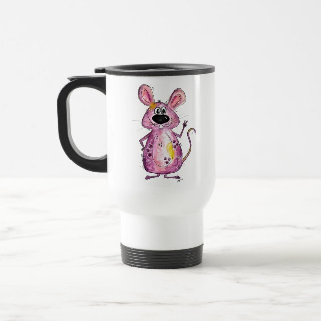 Caneca Térmica Rato Branco Cugado (Esquerda)