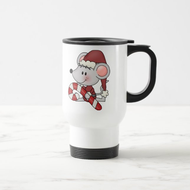 Caneca Térmica Rato do Natal com bastão de doces (Direita)