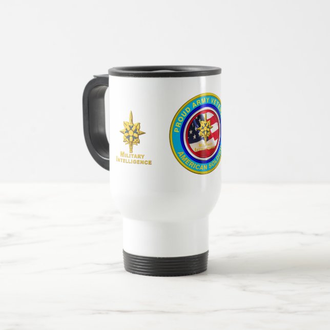 Caneca Térmica Recordação de Veterano de Inteligência Militar (Frente Esquerda)