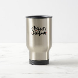 Caneca Térmica Red Black and White Simple Christmas