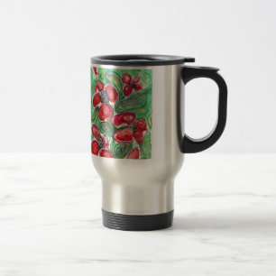 Caneca Térmica Red Flowers Fantasy