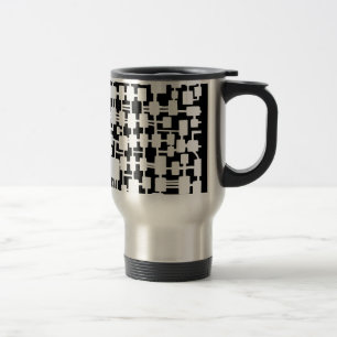 Caneca Térmica Rede abstrata - branco no preto