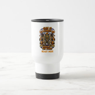 Caneca Térmica Regata de Múmia Divertida Academia Halloween Leão