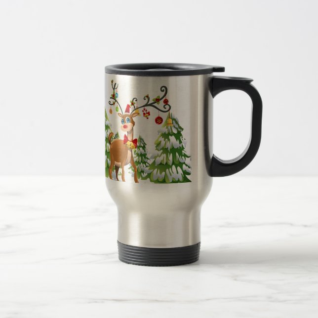 Caneca Térmica Reindeer Bonito na Neve (Direita)