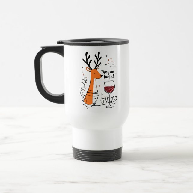 Caneca Térmica Renas Ébrias e Radiantes (Esquerda)