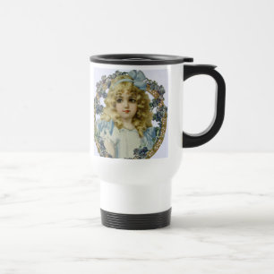 Caneca Térmica Retrato Antigo de Menina Pequena Linda