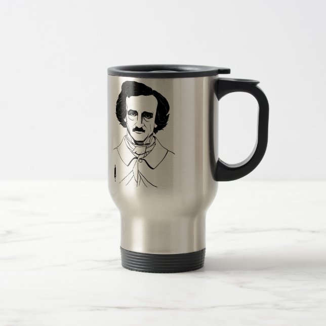Caneca Térmica Retrato de Edgar Allan Poe (Direita)