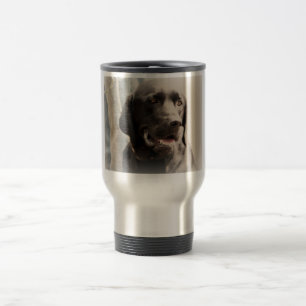Caneca Térmica Retrato preto bonito de labrador retriever