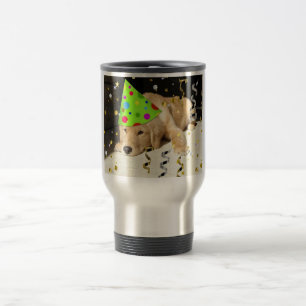 Caneca Térmica Retriever de Ouros de animais festas de aniversári