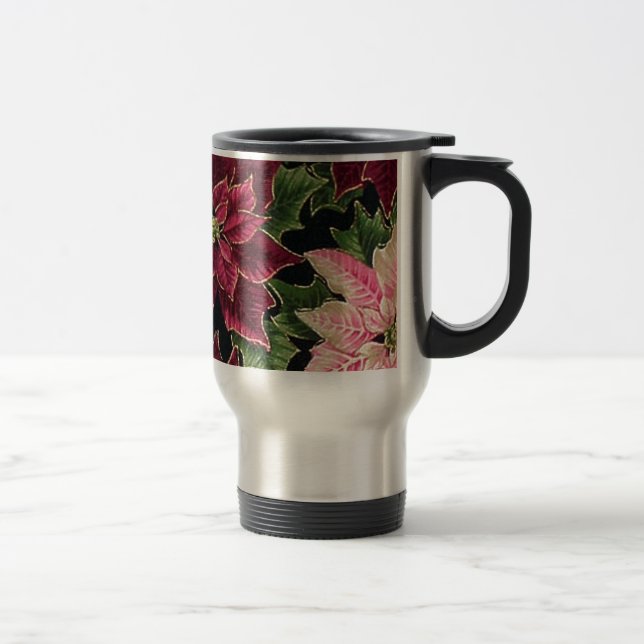 Caneca Térmica Retro 50 Poinsettia Burgundy Rosa (Direita)