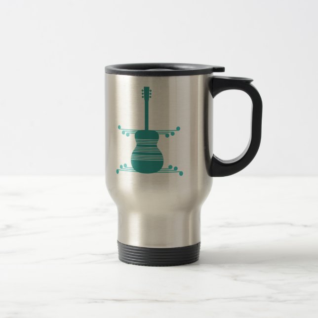 Caneca Térmica Retro Guitar Mug, Teal (Direita)