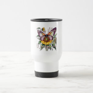 Caneca Térmica Reze mais se preocupe menos borboleta