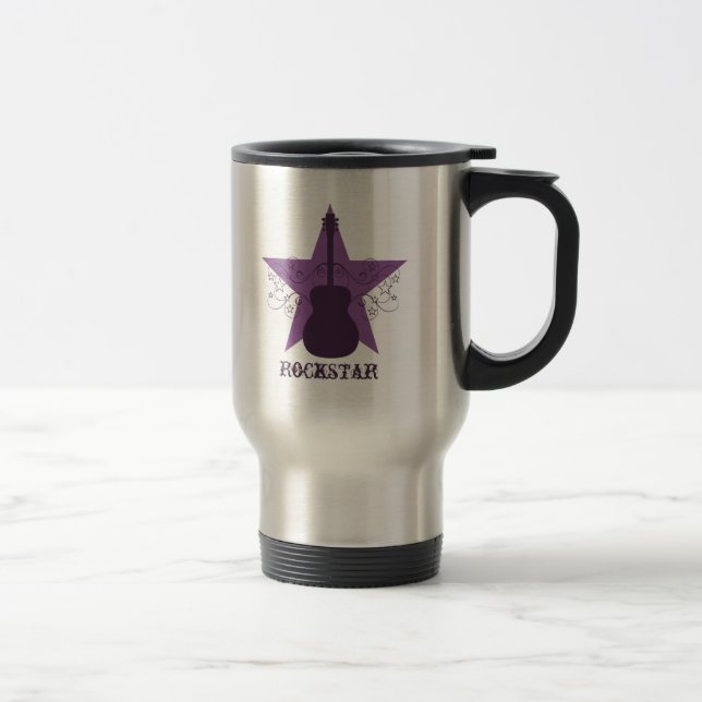 Caneca Térmica Rico Guitar Star Roda Mug, Roxo (Direita)