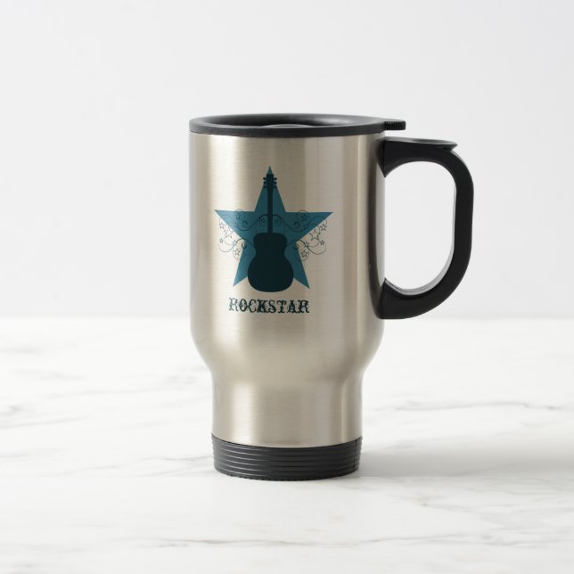 Caneca Térmica Rico Guitar Star Roda Mug, Royal Blue (Direita)