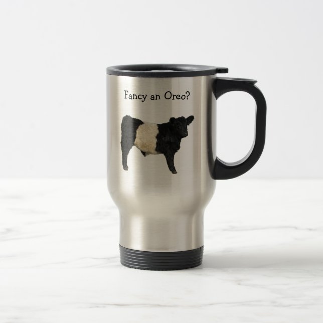 Caneca Térmica Rico um Oreo? Vaca Galloway Beltie Steer (Direita)