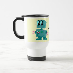 Caneca Térmica Robô verde retro clássico