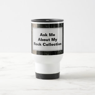 Caneca Térmica Rock Collector Funny Black White Strike Geology