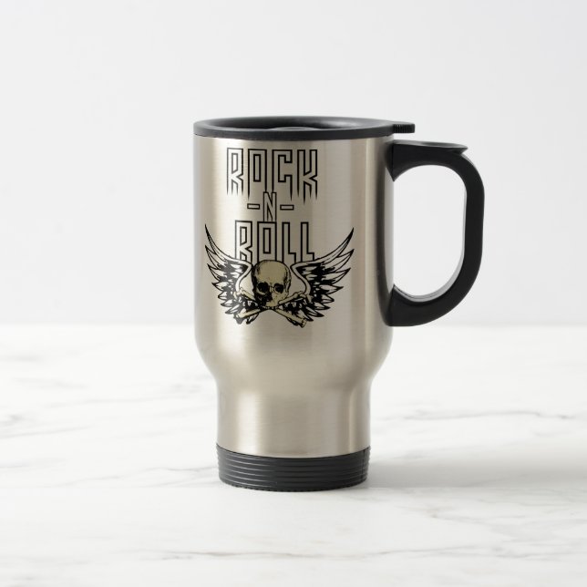 Caneca Térmica Rock n Roll Skull com Asas (Direita)