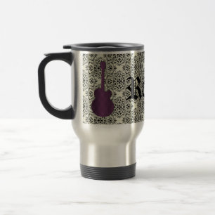 Caneca Térmica Rockstar Damask Guitar Mug, Violet