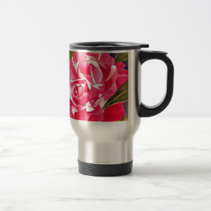Caneca Térmica Rosa-claro Camellia - flor de aquarela
