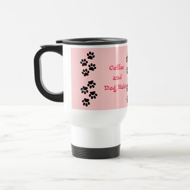 Caneca Térmica Rosa do cabelo do café e de cão (Esquerda)