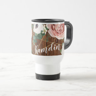Caneca Térmica Rosa Geométrico de 15 onças de café