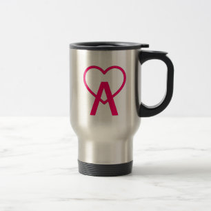 Caneca Térmica Rosa quente A~Heart de aço inoxidável