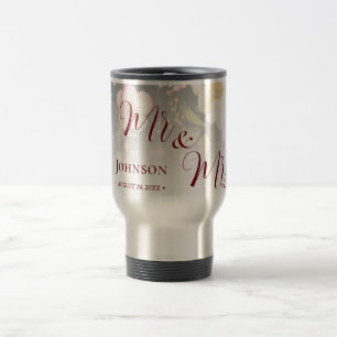 Caneca Térmica Rosas Amarelas Cor-de-Água Rosa,borradas,desfocada