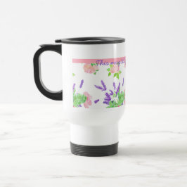 Caneca Térmica Rosas rosa nostálgicas e odores de Lavanda do Verã