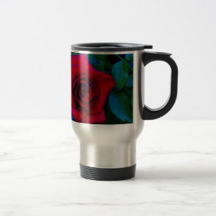 Caneca Térmica Rosas vermelhas com tons azuis