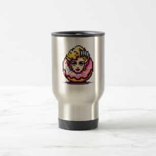 Caneca Térmica Rosquinha retroPop - Arte de Ícone de Moda 80s Vib