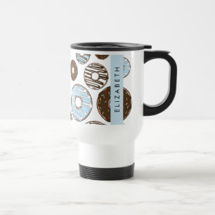 Caneca Térmica Rosquinhas Azuis, Rosquinhas Marrons, Prensas, Seu