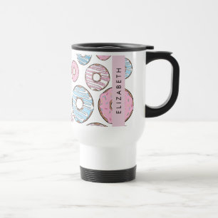 Caneca Térmica Rosquinhas rosa, Rosquinhas azuis, borrifadas, seu