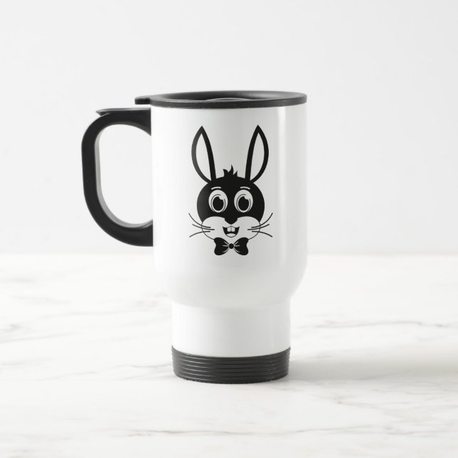 Caneca Térmica Rosto de Coelho Bonito Menino Desenho Animado Pásc (Esquerda)