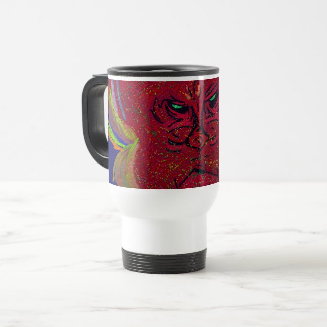 Caneca Térmica Rosto de uma Chama (Frente Esquerda)