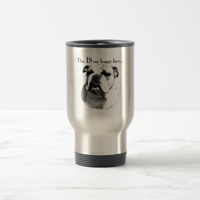 Caneca Térmica Rosto Feliz do Buldogue (Centro)