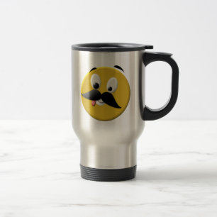 Caneca Térmica Rosto Feliz Idiota com bigode