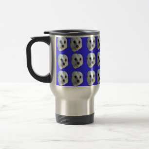 Caneca Térmica Rostos Brancos De Meerkat A Azul,