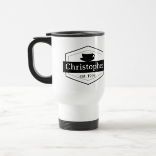 Caneca Térmica Rótulo Preto Personalizado
