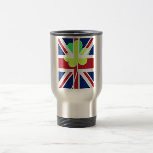 Caneca Térmica Rua de Clover da Irish British Flag Shamrock, Patr