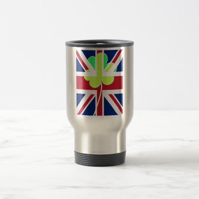 Caneca Térmica Rua de Clover da Irish British Flag Shamrock, Patr (Centro)