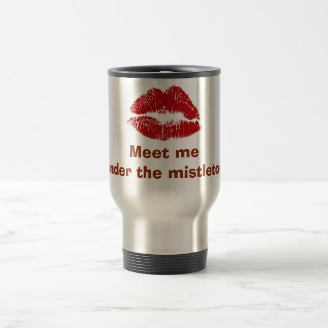 CANECA TÉRMICA RUBY LÁBIOS= "ENCONTRE-ME SOB MISTLETOE" MUG (Centro)