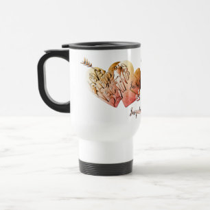 Caneca Térmica Rust "Ter um Feliz dia de os namorados" Corações