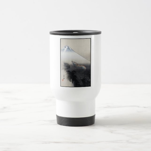 Caneca Térmica Ryu Shoten: Dragão Ascendente sobre o Fuji, Japão (Centro)