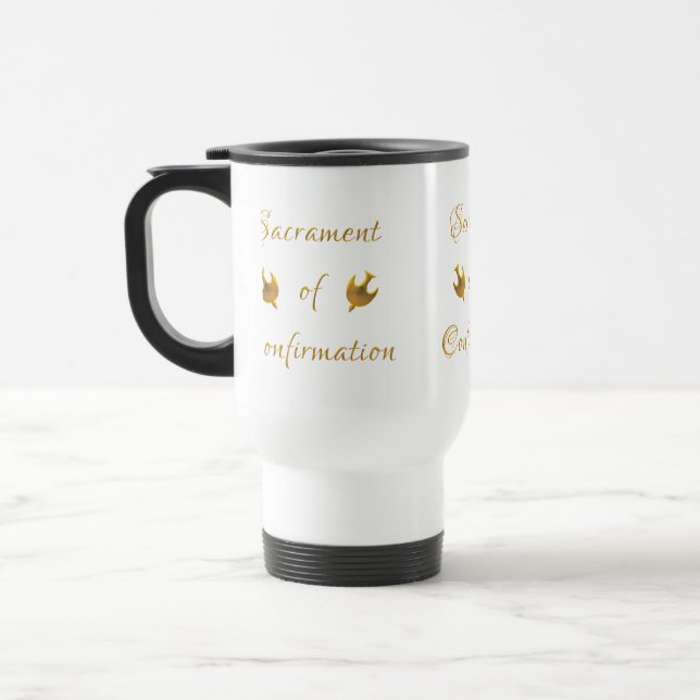 Caneca Térmica Sacramento ouro de Eucharist Host e Chalice (Esquerda)