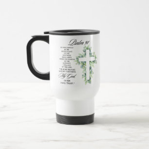 Caneca Térmica Salmo 91:1-2 Cruz Religiosa de Verdura Versículo B