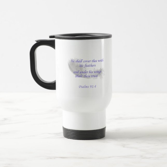 Caneca Térmica Salmos 91:4 Ele te cobrirá com suas penas (Esquerda)